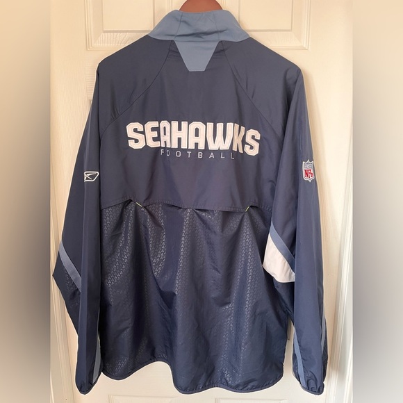 Mens Y2K Reebok NFL Seattle Seahawks 1/4 Zip Pullover Windbreaker Size Large - Picture 9 of 13
